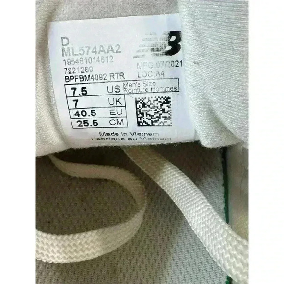 New Balance 574 Incense / Angora ML574AA2 Men’s Size 7.5 MFG 2021 Suede ENCAP - Picture 12 of 15